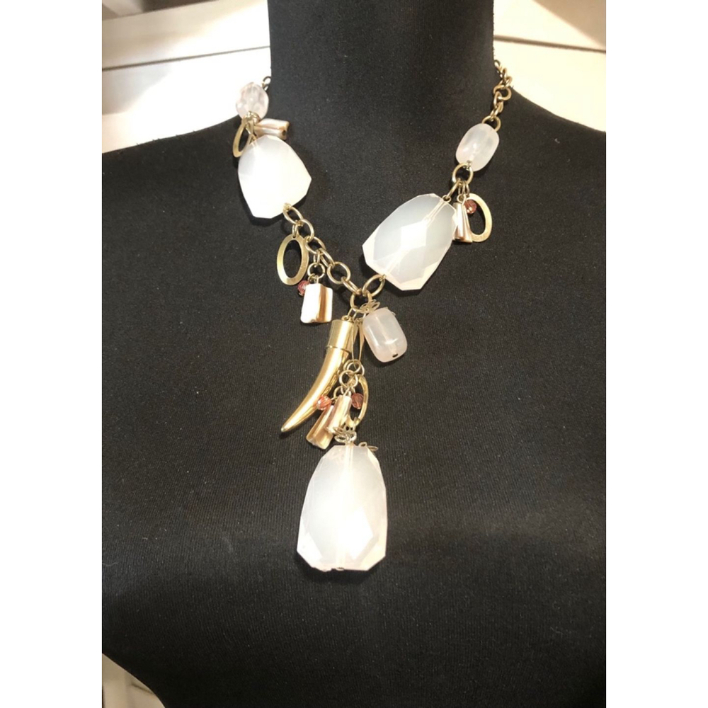 Handmade Chunky Jeweled Tooth Pendant Necklace